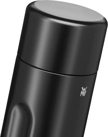 Вакуумний глечик WMF Motion 1 л, нержавіюча сталь Cromargan, для чаю або кави, термос з чашкою для пиття, зберігає холод 24 години та тепло 12 годин, матово-чорний