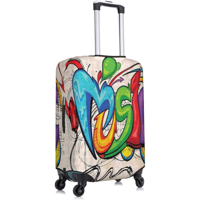 Чохол для валізи Музичний графіті, еластичний захист від подряпин, розмір 95
