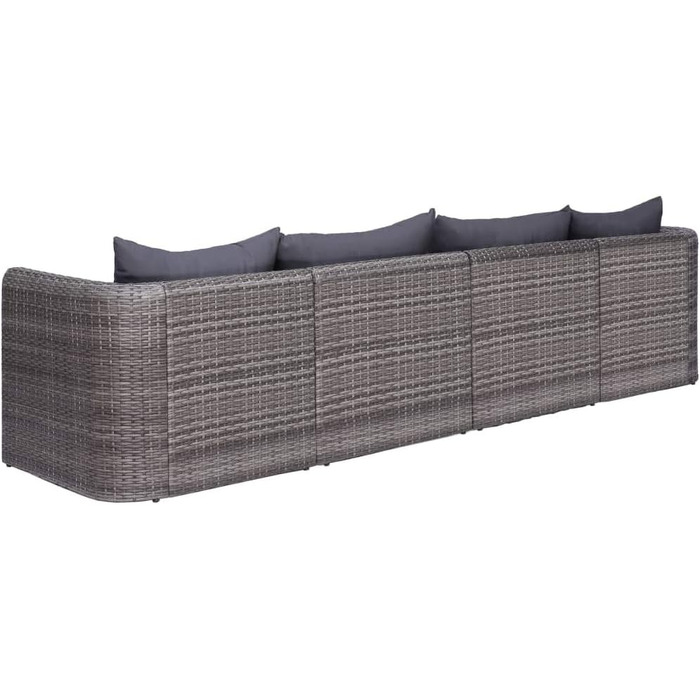 Садовий диван Festnight Poly Rattan Набір садових диванів з подушками Садові меблі Poly Rattan Grey Матеріал оббивки 100 поліестер