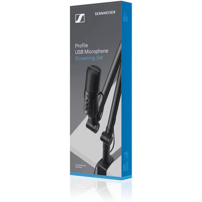 Стрімінговий набір Sennheiser Profile USB-C мікрофон, пантограф із кабель-менеджментом, кабель USB-C 3м та чохол для зберігання Чорний (700100)