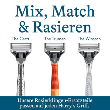 Чоловічі леза Harry&39s - 4 змінні леза з точним тримером, 5 антифрикційних лез, змінні леза, бритва, леза для чоловіків, вологі леза, леза для чоловіків