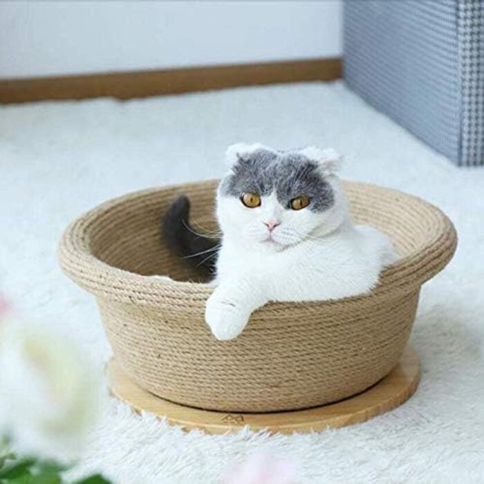 Комплекс для котів Мурчик, лежанка-чаша з сизалю, стійкий до подряпин, ігровий майданчик (без основи)
