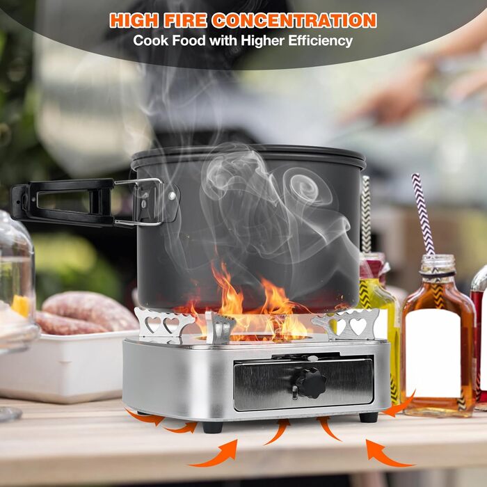 Спиртова плита onlyfire Spirit Stove, портативна кемпінгова плита для використання в приміщенні та на вулиці, компактна спиртова плита з нержавіючої сталі, спиртоварка, спиртова плита для приготування їжі, кемпінгу, трекінгу, саду, пікніка