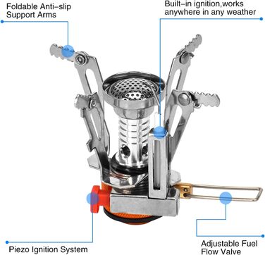 Набір посуду Queta для кемпінгу на 17 предметів каструлі та сковорідки для пікніка, походів та приготування їжі на 2-3 особи. Сертифікований FDA