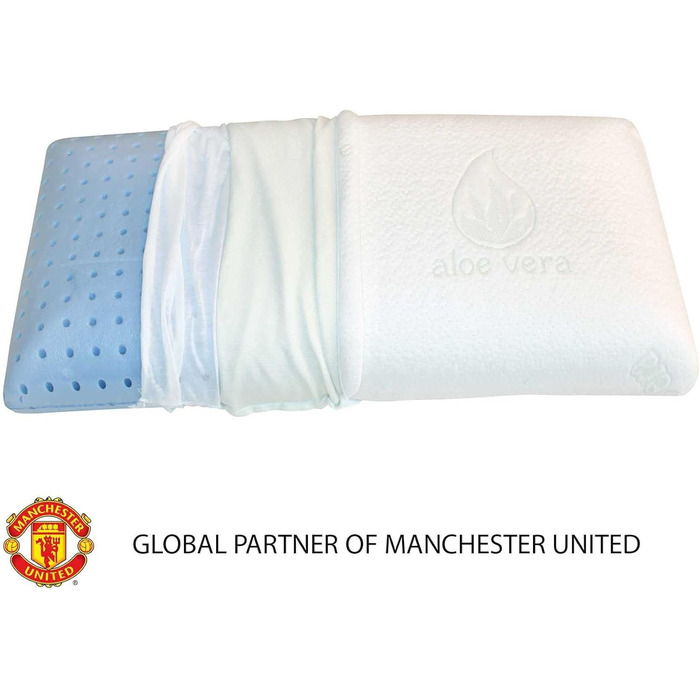 Подушка Mlily, подушка для сну, EBI. - K75.35.14 Гелева подушка для підтримки шиї Ортопедична гелева пінна подушка з наволочкою з алое вера Подушка Dream Sleep Visco 75x35x14см Біла