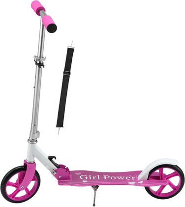 Самокат з великими колесами та ременем для перенесення - для дітей від 3 років - 4 дизайни 88 x 27 x 106 см рожевий