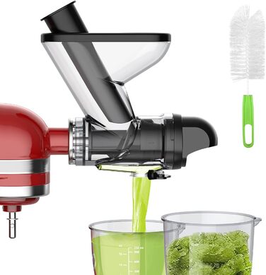 Насадка для жувальної соковижималки TPGSING для міксера Kitchenaid, відділення залишків соку, машини для фруктового соку для Kitchenaid, насадка для повільної соковижималки з подвійним жолобом подачі зі штангою для KitchenAid