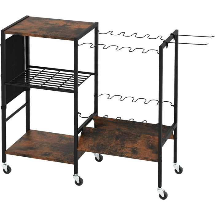 Тримач для вудки GIANTEX, підставка для 12 вудок, тримач для вудки з котушками, рибальські аксесуари, 3-рівнева рибальська підставка з гачками та сумкою, візок для рибальських снастей, органайзер для вудок, 84 x 30 x 82 см