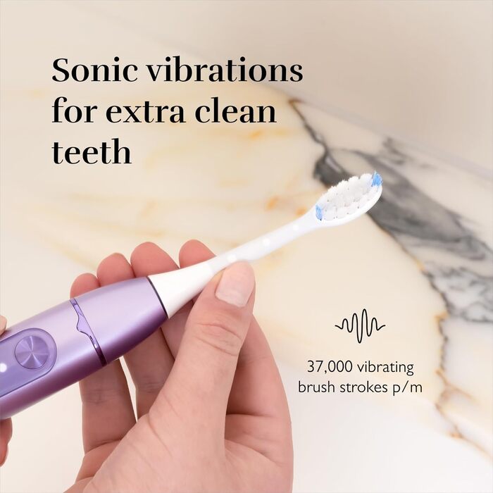 Ліловий, звукова зубна щітка з 300 днями роботи від акумулятора