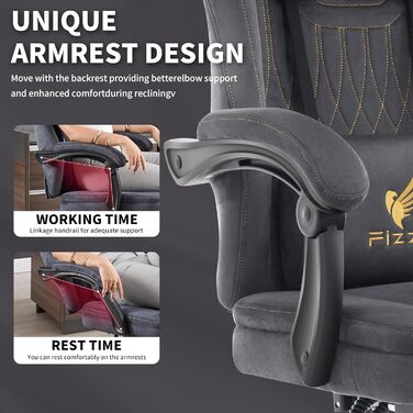 Ігрове крісло Fizzin, ергономічне ігрове крісло з висувною підставкою для ніг, регульованим підголівником, поперековою опорою