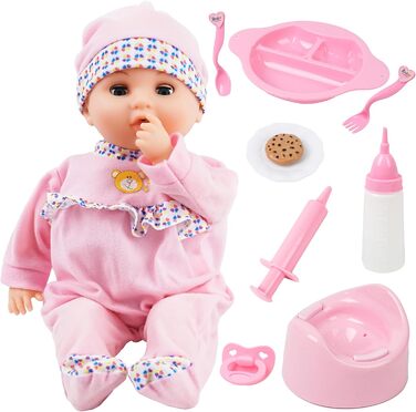 Лялька Toy Choi&39s Baby Doll - розмовляючі ляльки 40 см для дівчаток від 2 років зі звуками та веселими аксесуарами для годування
