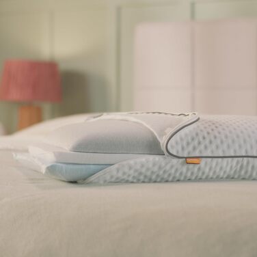 Підтримуюча подушка Emma Premium 70x40 Ергономічна подушка для шиї з технологією Thermosync Охолоджувальна подушка з піни з пам&39яттю форми, регульована висота для сну на боці, спині та животі Чохол, який можна прати, Premium 70x40 см