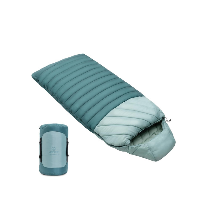 Спальний мішок Justcamp Melvin XXL 4 для дорослих, кемпінговий спальний мішок 3 сезони, м&39ятний