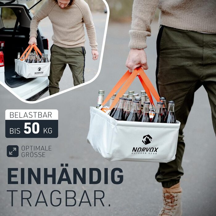 Складана чаша для вулиці - 15 л або 20 л - універсальна як миска для миття посуду, умивальник, корито для миття посуду або як складне відро Крижано-сірий помаранчевий - 20 л