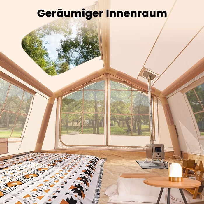 Надувний намет для кемпінгу, намет для активного відпочинку, надувний намет для глемпінгу з водонепроникної тканини Оксфорд, повітряні намети для глемпінгу, різні варіанти, 6 осіб тент