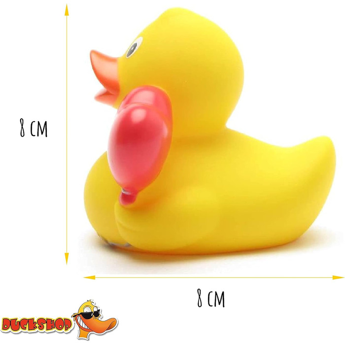 Повітряна куля Duckshop I Rubber Duck Heart I Squeaking Duck IL 8 см - в комплекті брелок Squeaking Duck