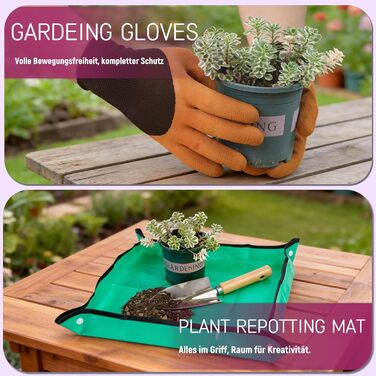 Набір садових інструментів Gartenwerk, 11 предметів, нержавіюча сталь секатор, рукавички, сумка для квітів, розпилювач, килимок для пересадки рослин інструменти для саду в рожевому кольорі