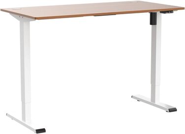 Стіл FlexiSpot з регульованою висотою Basic з організацією кабелів, гачками та цільною стільницею, ергономічний стіл для домашнього офісу, офісний стіл (120x60 см, клен) 120 x 60 см клен біла рама