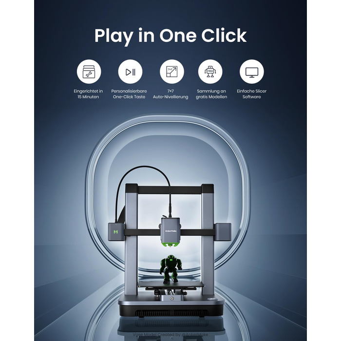 Принтер AnkerMake M5C, високошвидкісний 3D-друк 500 мм/с, точність 50 мкм, суцільнометалевий гарячий наконечник, 3D-друк до 300 ,