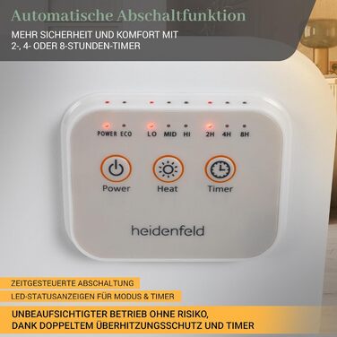 Інфрачервоний обігрівач Heidenfeld HF-TH120 Настільний обігрівач потужністю 120 Вт Радіатор - Інфрачервоний обігрівач - Електричний обігрівач - Нагрівальна панель - Інфрачервоний радіатор - Нагрівальна панель - 3-в-1 Монтаж, білий