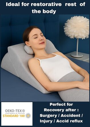 Подушка для читання спинка, регульований підголівник, піна з ефектом пам&39яті, знімний чохол, дихаюча та нековзна, трикутна ручка для спини, шиї та ніг 60 x 50 x 30 см