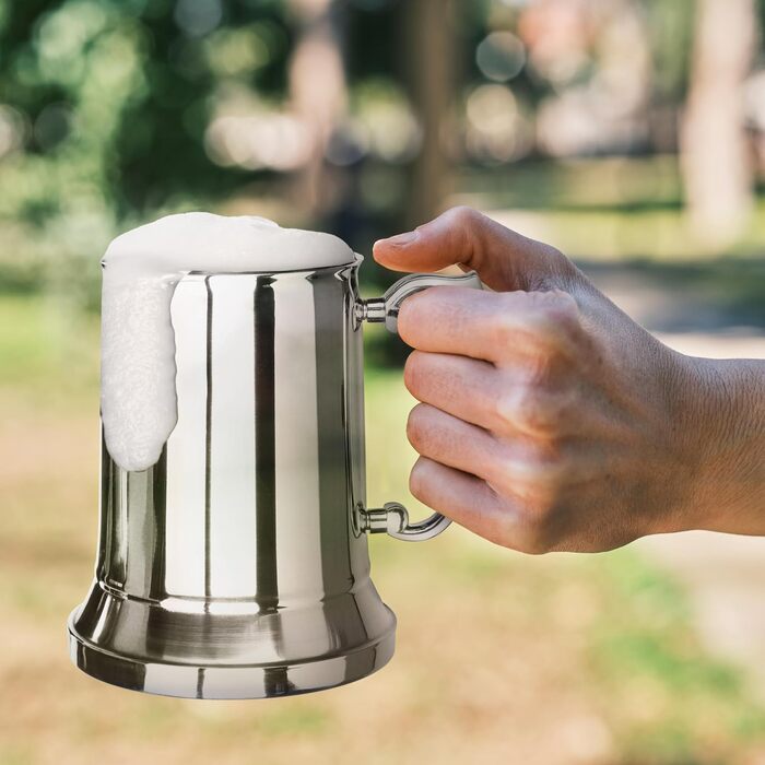 Кухоль з нержавіючої сталі - металевий пивний кухоль - термокружка з двома стінками - кемпінгова кружка без бісфенолу А 450 мл