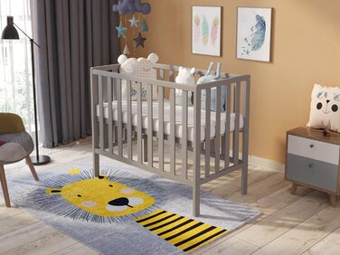 Дитяче ліжечко/спальне місце Love For Sleep 100x50 см з пінопластовим матрацом сірого кольору Paris Дитяче ліжко Baby Bed Wood - Дитяче ліжко Дитяче ліжко, Ліжечко-трансформер, дитяче ліжко сірого кольору Без шухляди