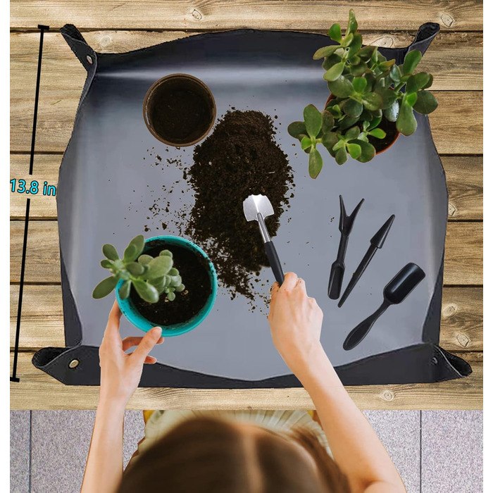 Набір інструментів для бонсай та сукулентів, 30 предметів комплект для початківців, включаючи килимок для пересадки, чохол з PU-шкіри та секатор для бонсай. Ідеальний подарунок для жінок та любителів рослин.
