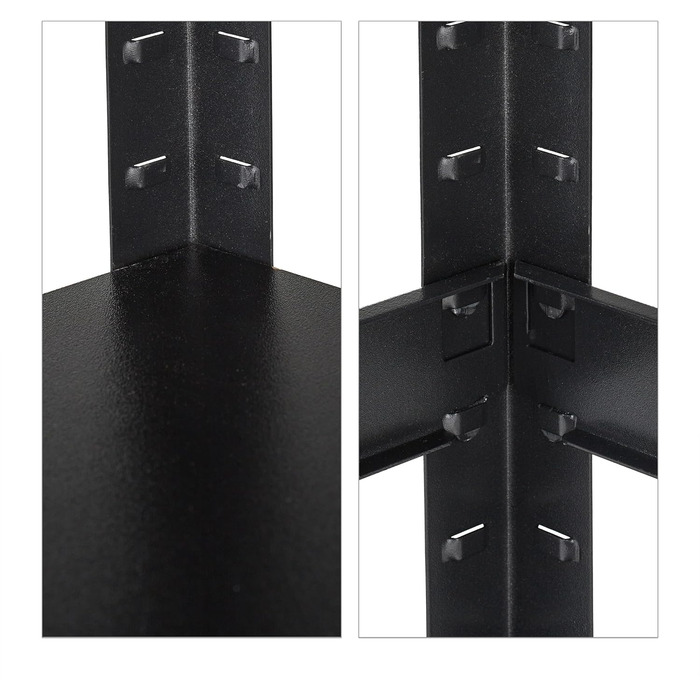 Міцний стелаж Relaxdays, ВxШxГ 90x60x40 см, 3 полиці, сталь, чорний Стелаж для зберігання в підвалі, гаражі, вантажопідйомність 750 кг, вставний монтаж