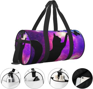 Дорожня сумка з дизайном котів, метеликів, зоряного неба та галактики, для фітнесу та спорту, велика спортивна сумка, сумка для вихідних для чоловіків та жінок
