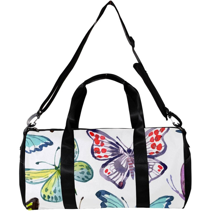 Спортивна сумка, маленька дорожня сумка, сумка для йоги, акварельний принт та метелики, фітнес-сумка для активного відпочинку, ручна поклажа