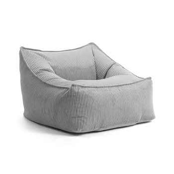 Крісло-мішок з вельвету mokebo The Loafer, XXL, крісло-мішок, вельветове крісло або крісло для відпочинку для вітальні та зимового саду, також як гігантське крісло-мішок розміром 83x73x60 (ШxВxГ у см) сірого кольору, тканина для крісла-мішка з вельвету сі