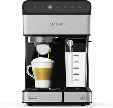Напівавтоматична еспресо-машина Power Instant-ccino 20 Touch серії Nera. 1350 Вт, тиск 20 бар, резервуар для молока 500 мл, сенсорне керування, резервуар для води 1,4 літра, обробка з нержавіючої сталі Black Tactile