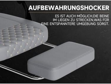 Геймерське крісло з ПВХ шкіри з функцією масажу та підставкою для ніг, ергономічне комп&39ютерне крісло з регульованою спинкою та синхронізованими підлокітниками, геймерське крісло/офісне крісло, вантажопідйомність до 150 кг, темно-сірий колір