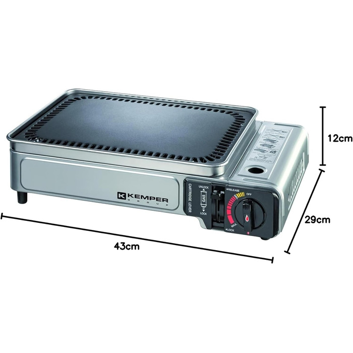 Газовий гриль Kemper, портативний, 2300 Вт, з антипригарним покриттям, в т.ч. футляр для транспортування