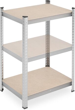 Потужний стелаж Relaxdays, комплект з 2 шт., 500 кг, сталь, стелажі для зберігання, підвал, гараж, підключаються до мережі, висота та ширина 180 x 60 x 45 см, сріблястий