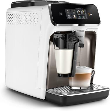 Кавомашина PHILIPS LatteGo серії 2300, біла, 4 види кавових напоїв, білий/хром