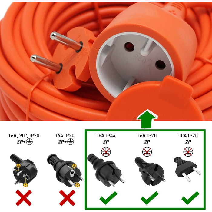 Котушка для кабелю Electraline для саду, зелена, зелена, 20866138FG, 30 м 30 м одинарна