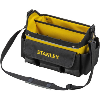 Відкрита сумка для інструментів Stanley (32 x 20 x 26 см, вісім зовнішніх кишень, десять внутрішніх кишень, внутрішній органайзер, вантажопідйомність 20 кг, прогумована ручка, водовідштовхувальна поліпропіленова основа) STST1-70718