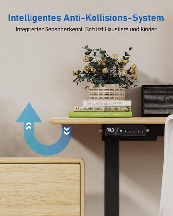 Каркас столу з регулюванням висоти та 2 потужними двигунами, електрично регульований по висоті каркас столу з 3 налаштуваннями пам&39яті та функцією захисту від зіткнень, чорний