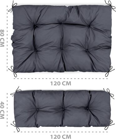 Набір подушок для піддонів Amazinggirl Pallet Cushion Outdoor, що миються 40x120 см 80x120 см - Pallet Seat Cushion Euro Pallet Seat Cushion Cushion Cushion Graphite