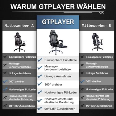 Офісне крісло Ігрове крісло Масажне ігрове крісло Ергономічне ігрове крісло з підставкою для ніг, підголівником, масажною подушкою для попереку, м&39яким ігровим кріслом, обертовим кріслом чорного кольору