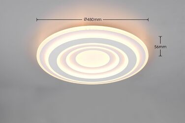 Стельовий LED-світильник Trio Leuchten Costa 633510131, білий матовий метал, акрил, 50 Вт, з пультом ДК, регулюванням кольору та яскравості світла, димером та нічним підсвічуванням