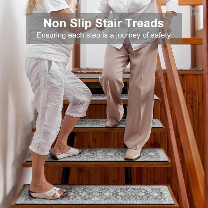 Сходинки OJIA для дерев&39яних сходів, нековзні, 76,2 x 20,3 см, що миються, нековзні, гумова основа, для використання всередині та зовні приміщень, 4 шт., сірі 4 шт. сірі 4