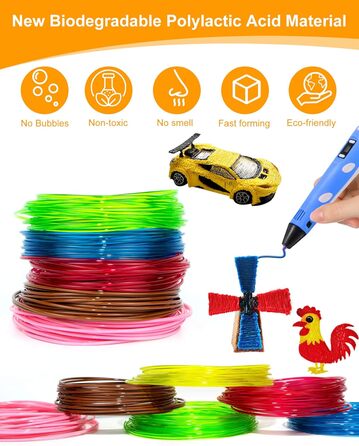 Кожен колір Загальна 97.5m з 2 Finger Caps від Vomika (20), 20 Colours 1.75mm Premium Print Filament for 3D Printer/3D Pen