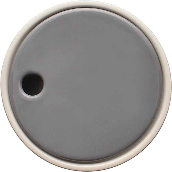 Набір із 3 контейнерів для зберігання Oskar MamboCat розмірів S, M та L сірого кольору Горщик із кришкою для картоплі, цибулі та часнику з білої глини для вашої кухні Циліндрична скринька для зберігання