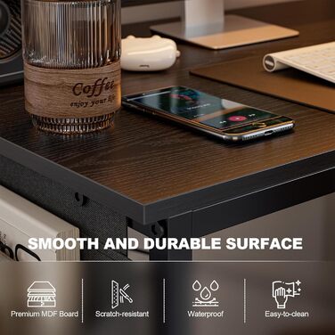 Г-подібний комп&39ютерний стіл Grandder з двосторонніми полицями, кутовий стіл для домашнього офісу, кабінету, стіл з тумбою, кабінет, 101,6 см, чорний (40 дюймів) (книжкова полиця)