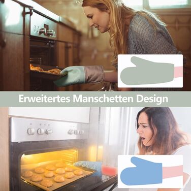 Рукавички для духовки Рукавички для духовки протиковзкі з термостійкими рукавичками для випічки - Набір з 6 кулінарних рукавичок П