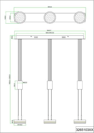 Світлодіодний торшер Trio Lights Franklin 426510208, метал в т.ч. світлодіод 35 Вт, зміна кольору, диммер (латунний матовий, підвісний 3-полум'яний)