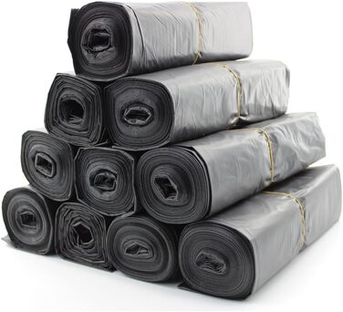 Міцні сміттєві мішки Enpack 240 л, 100 шт. - Чорні сміттєві мішки - Сміттєві мішки для сміттєвих баків 110x125 см - Міцні сміттєві мішки XXL - Сміттєві мішки для садових та побутових відходів - Пластикові мішки для сміттєвих баків